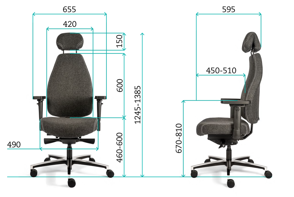 Siège Ergo4000 X HR avec repose-tête (tissu Gabriel noir)