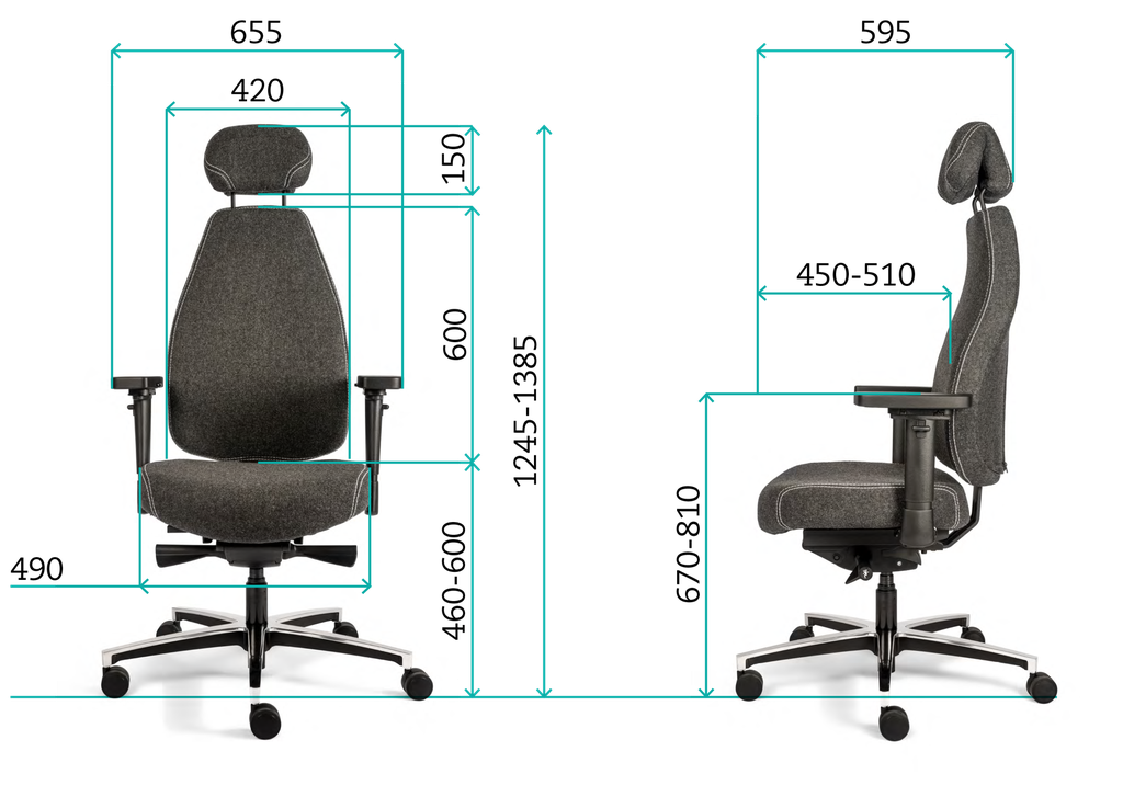 Siège ERGO 4000 X HR Repose-tête (tissu Mirage noir)