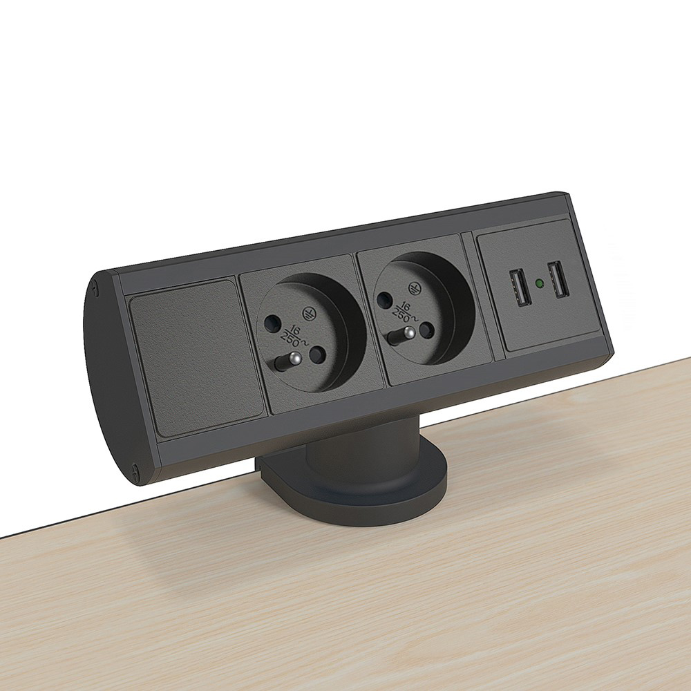  Support prises électriques x2 et connecteur USB x2